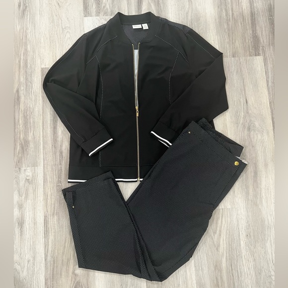 Chico’s size 3, XL , size 16,  2 piece black jacket and pant set - Picture 2 of 6